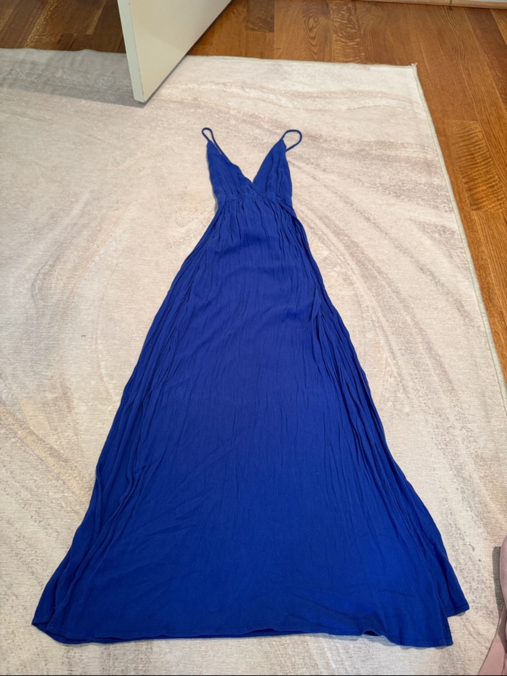 Lush Royal Blue V-Neck Slip Maxi Dress